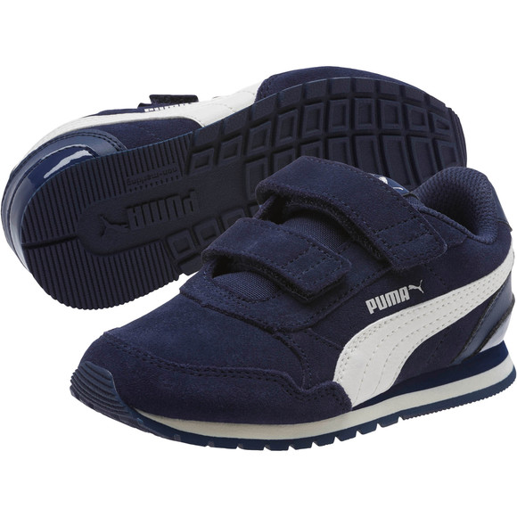 Puma Kids ST Runner V2 SD V (Little Kid) (Peacoat/Whisper White) Girl's Shoes - Picture 1 of 1
